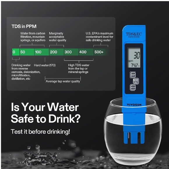 VIVOSUN Digital pH and TDS Meter Kits, 0.01pH High Accuracy Pen Type pH Meter - Picture 6 of 6